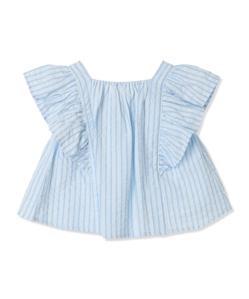 Piet（ピエット）の「フリルブラウス ストライプ セットアップ（セットアップ・キッズ・ブラック/サックスブルー・100/110/120/130）」の13枚目の写真