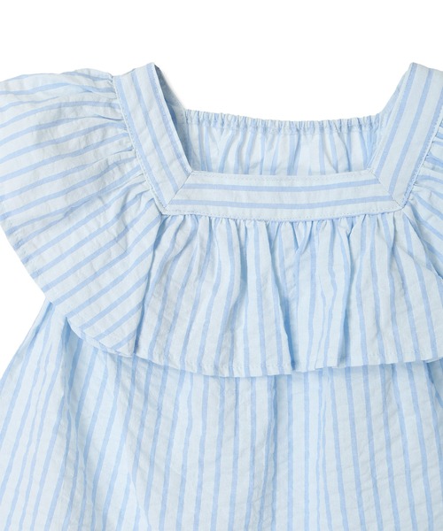 Piet（ピエット）の「フリルブラウス ストライプ セットアップ（セットアップ・キッズ・ブラック/サックスブルー・100/110/120/130）」の16枚目の写真