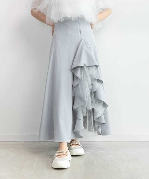 【試着のみ美品】 RANDA ランダ デザインフリルハイウエストスカート0サイズ 試着のみ美品】 RANDA ランダ デザインフリルハイウエスト