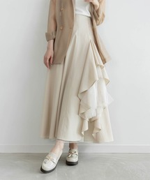 RANDA パールオーガンジーティアードスカート セール】パールオーガンジーティアードスカート（スカート