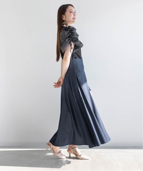 RANDA（ランダ）の「デザインフリルハイウエストスカート（スカート・レディース・インディゴブルー/グレー/アイボリー・1/0）」の5枚目の写真
