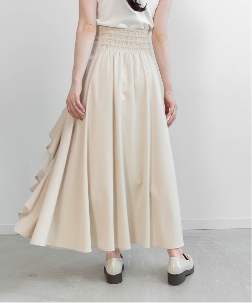 RANDA（ランダ）の「デザインフリルハイウエストスカート（スカート・レディース・インディゴブルー/グレー/アイボリー・1/0）」の17枚目の写真