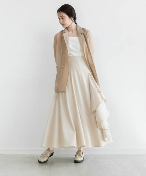 RANDA（ランダ）の「デザインフリルハイウエストスカート（スカート・レディース・インディゴブルー/グレー/アイボリー・1/0）」の20枚目の写真