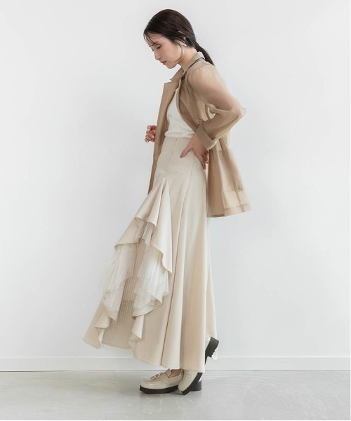 【試着のみ美品】 RANDA ランダ デザインフリルハイウエストスカート0サイズ セール】デザインフリルハイウエストスカート（スカート