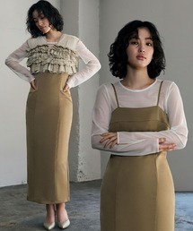 タフタチュールフリルベスト ブラウス ワンピース 3点セット 結婚式 ワンピース パーティードレス オケージョンドレス お呼ばれ 二次会 成人式 同窓会 謝恩会