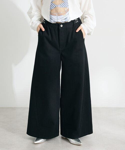 CRAFT STANDARD BOUTIQUE（クラフトスタンダードブティック）の「【ユニセックス】サルベージデニムワイドパンツ（デニムパンツ・レディース・ダークインディゴブルー/ブラック・L/M/S）」の19枚目の写真