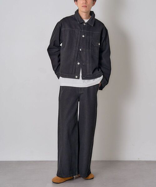 CRAFT STANDARD BOUTIQUE（クラフトスタンダードブティック）の「【ユニセックス】サルベージデニムワイドパンツ（デニムパンツ・レディース・ダークインディゴブルー/ブラック・L/M/S）」の13枚目の写真