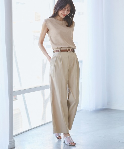 洗濯機OK】LEVITAゼロスリーブサマーニットプルオーバー（ニット