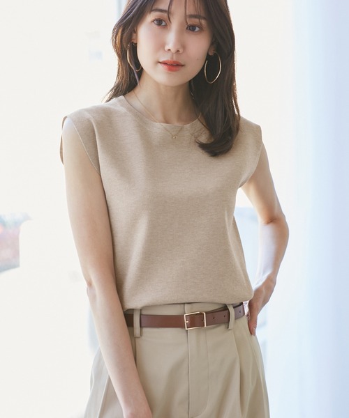 ROPE' PICNIC（ロペピクニック）の「【洗濯機OK】LEVITAゼロスリーブサマーニットプルオーバー（ニット/セーター・レディース・ベージュ/その他2/ライトグレー・38）」の14枚目の写真