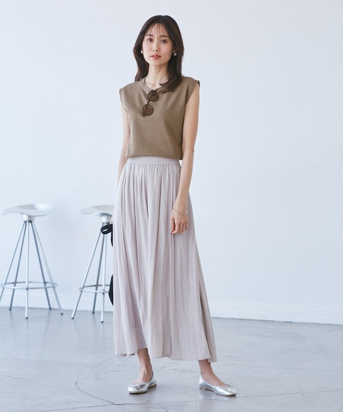 洗濯機OK】LEVITAゼロスリーブサマーニットプルオーバー（ニット