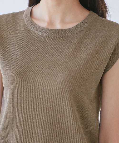 洗濯機OK】LEVITAゼロスリーブサマーニットプルオーバー（ニット