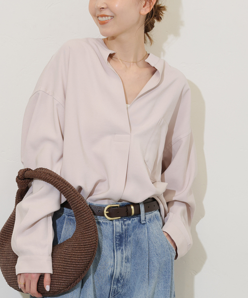 JOURNAL STANDARD（ジャーナルスタンダード）の「《追加2》スタンドプルオーバー（シャツ/ブラウス・レディース・ブラック系その他/ホワイト×ホワイト/ホワイト/ピンク/ブラックミックス・FREE）」の5枚目の写真