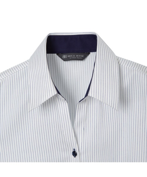 TOKYO SHIRTS（トウキョウシャツ）の「超形態安定ノーアイロン スキッパー 長袖ビジネスワイシャツ（ビジネスシャツ・レディース・ブルー・S/M/L/LL/XL）」の3枚目の写真