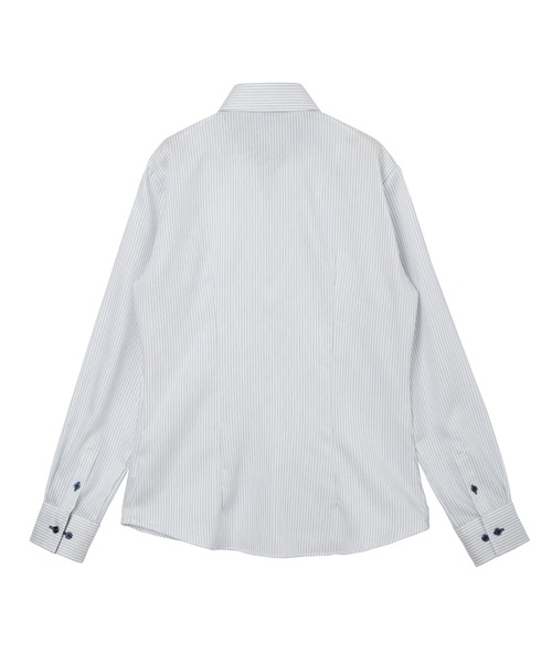 TOKYO SHIRTS（トウキョウシャツ）の「超形態安定ノーアイロン スキッパー 長袖ビジネスワイシャツ（ビジネスシャツ・レディース・ブルー・S/M/L/LL/XL）」の2枚目の写真