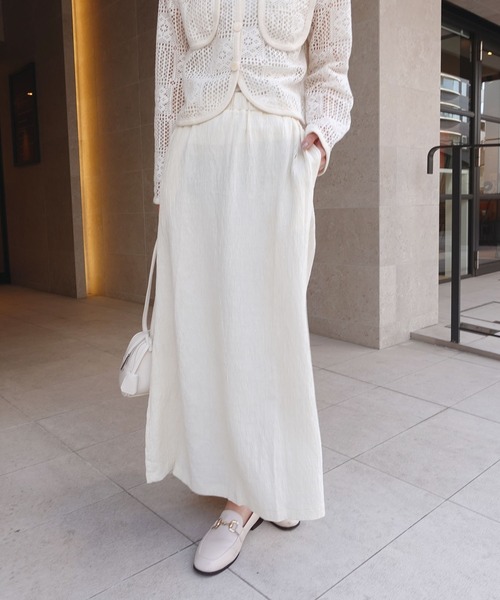 CORNERS（コーナーズ）の「楊柳ナロースカート（スカート・レディース・サックスブルー/ブラック/アイボリー/グレー・M）」の2枚目の写真