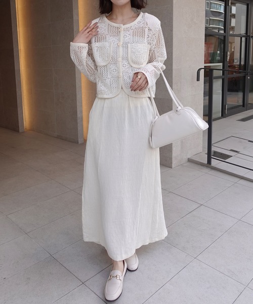 CORNERS（コーナーズ）の「楊柳ナロースカート（スカート・レディース・サックスブルー/ブラック/アイボリー/グレー・M）」の12枚目の写真