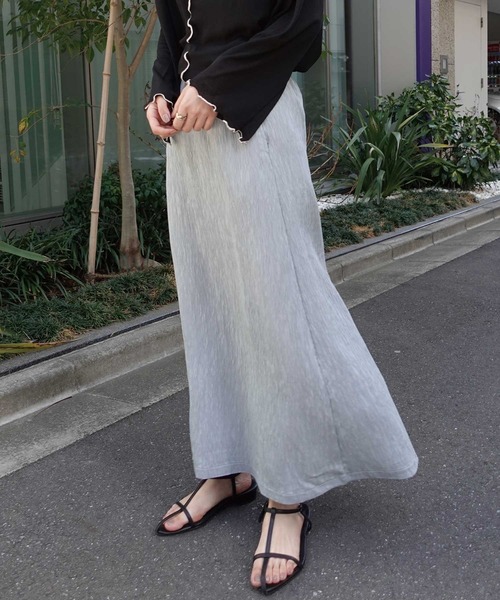 CORNERS（コーナーズ）の「楊柳ナロースカート（スカート・レディース・サックスブルー/ブラック/アイボリー/グレー・M）」の14枚目の写真