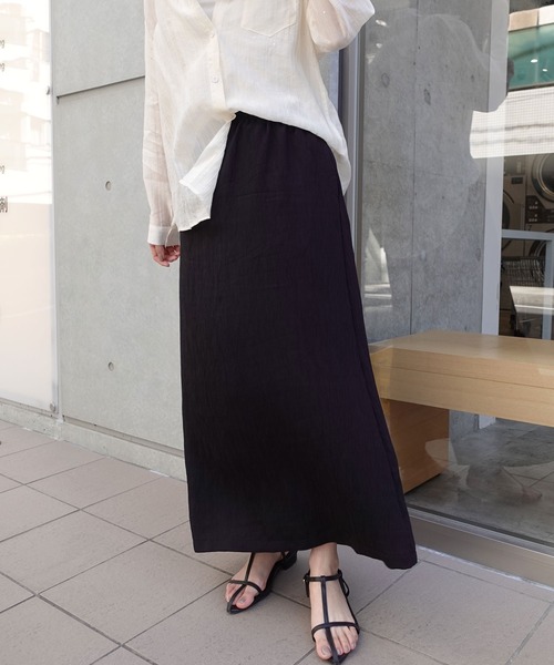 CORNERS（コーナーズ）の「楊柳ナロースカート（スカート・レディース・サックスブルー/ブラック/アイボリー/グレー・M）」の16枚目の写真