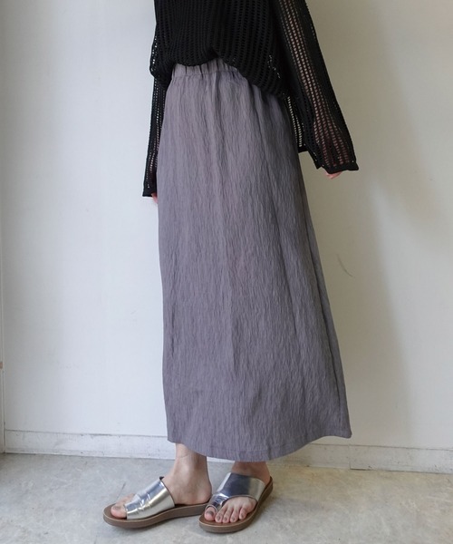 CORNERS（コーナーズ）の「楊柳ナロースカート（スカート・レディース・サックスブルー/ブラック/アイボリー/グレー・M）」の8枚目の写真