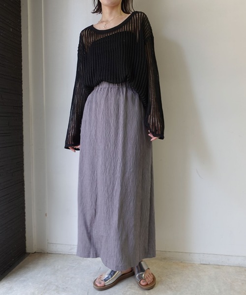 CORNERS（コーナーズ）の「楊柳ナロースカート（スカート・レディース・サックスブルー/ブラック/アイボリー/グレー・M）」の9枚目の写真