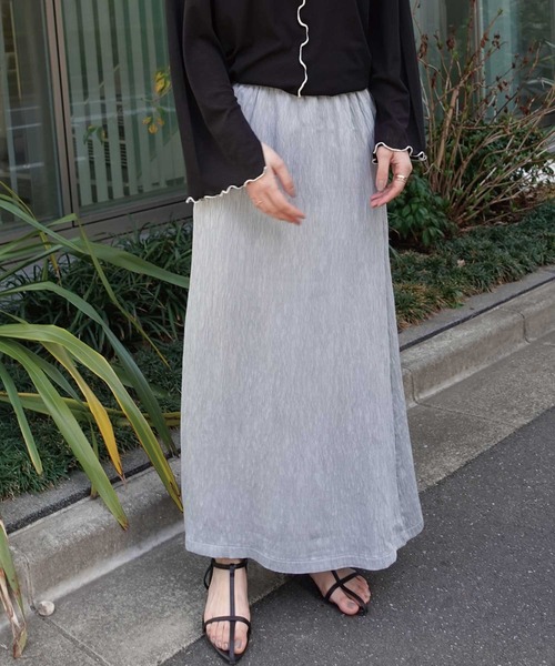 CORNERS（コーナーズ）の「楊柳ナロースカート（スカート・レディース・サックスブルー/ブラック/アイボリー/グレー・M）」の5枚目の写真