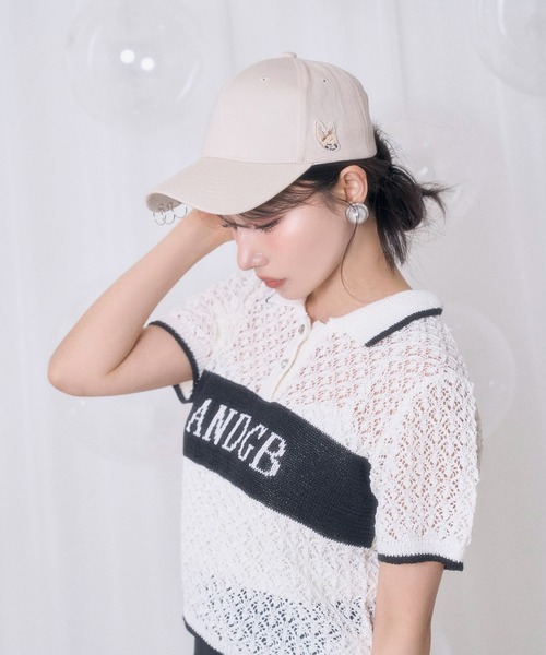 ANDGEEBEE（アンジービー）の「UNISEX フェネックワッペンピアスキャップ（キャップ・レディース・ベージュ/ブラック・FREE）」の12枚目の写真