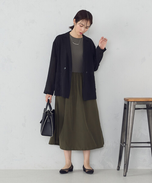 COMME CA ISM(コムサイズム)の「シア―ジャケット(テーラードジャケット・レディース・ホワイト/ダークブラウン/ブラック・MEDIUM/LARGE)」の4枚目の写真