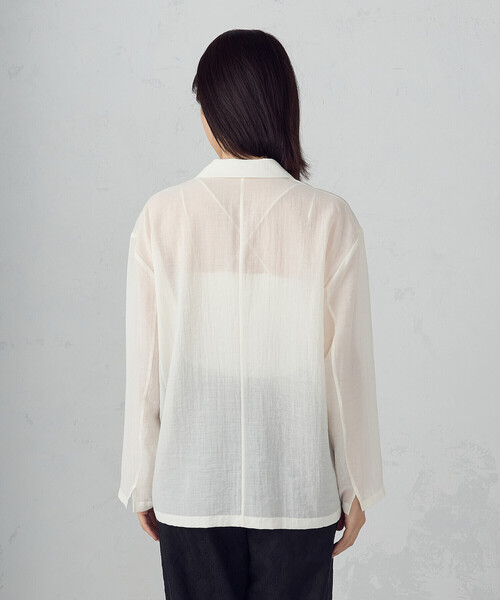 COMME CA ISM(コムサイズム)の「シア―ジャケット(テーラードジャケット・レディース・ホワイト/ダークブラウン/ブラック・MEDIUM/LARGE)」の14枚目の写真