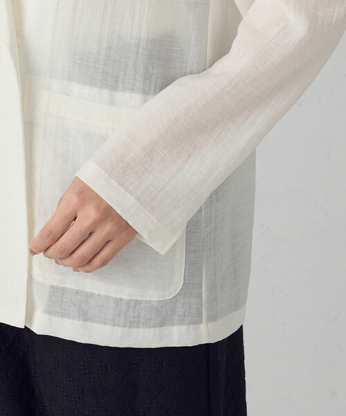 COMME CA ISM(コムサイズム)の「シア―ジャケット(テーラードジャケット・レディース・ホワイト/ダークブラウン/ブラック・MEDIUM/LARGE)」の16枚目の写真