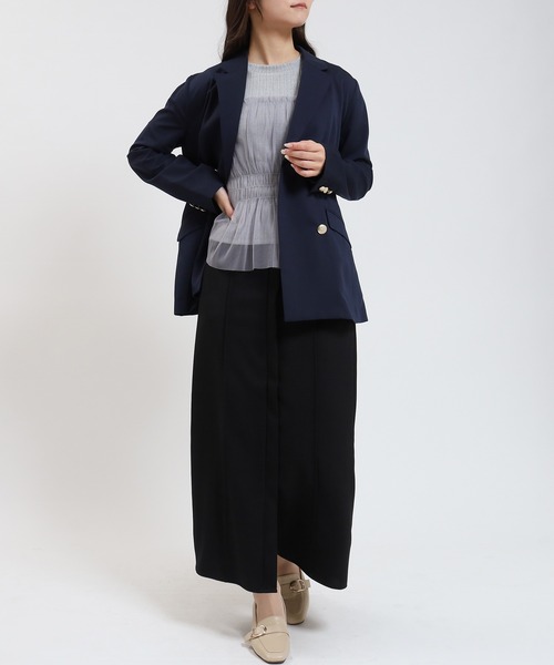 TRUDEA（トルディア）の「ダブルボタンジャケット（テーラードジャケット・レディース・ライトグレー/ベージュ/ネイビー/チャコールグレー・MEDIUM/LARGE）」の15枚目の写真