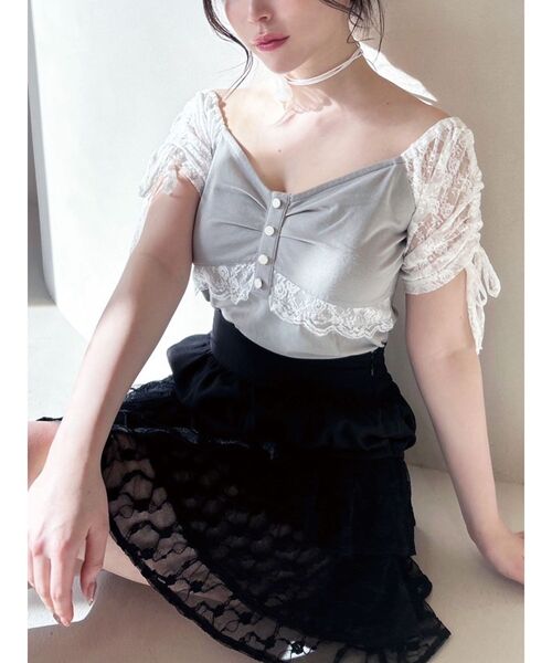 sacai レースドッキング Tシャツ sacai /21年製 サカイ 21-05573 レースドッキング Tシャツ