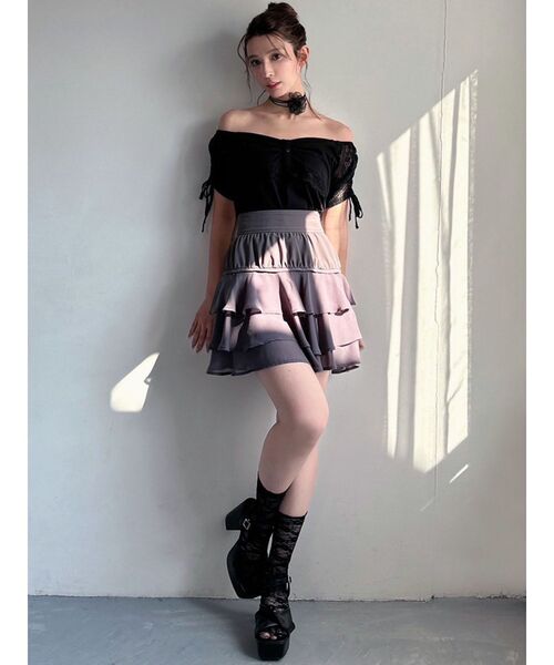 RESEXXY(リゼクシー)の「レースドッキングTシャツ(Tシャツ/カットソー・レディース・ブラック/グレー/ホワイト・FREE)」の13枚目の写真