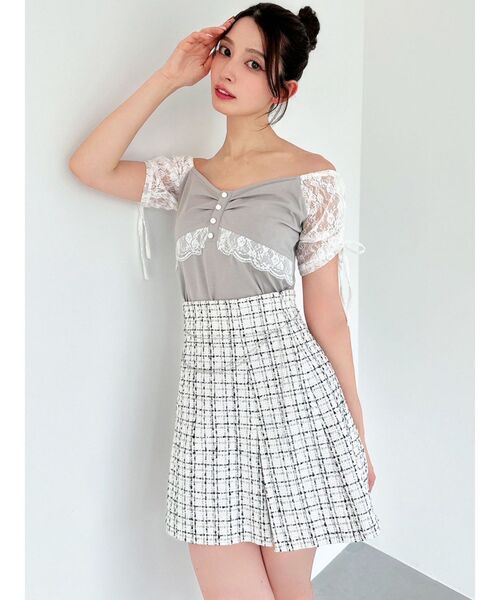 RESEXXY(リゼクシー)の「レースドッキングTシャツ(Tシャツ/カットソー・レディース・ブラック/グレー/ホワイト・FREE)」の15枚目の写真