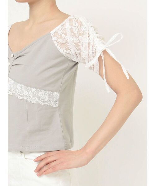 RESEXXY(リゼクシー)の「レースドッキングTシャツ(Tシャツ/カットソー・レディース・ブラック/グレー/ホワイト・FREE)」の21枚目の写真