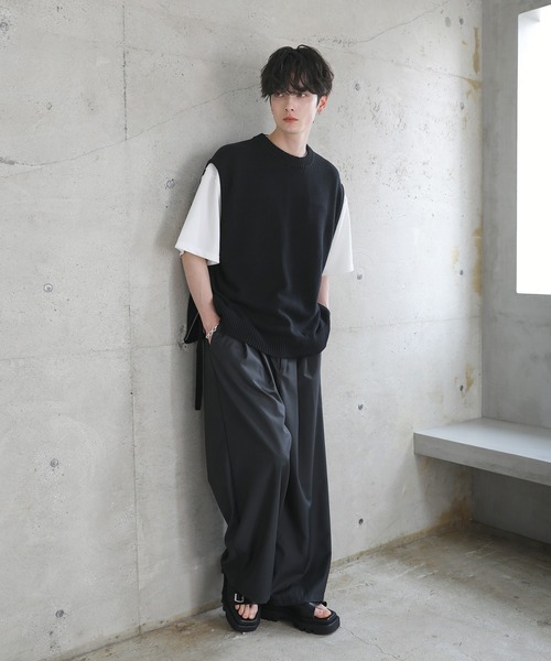 ETELIO（エテリオ）の「サイドデザインハイゲージニットベスト（ベスト・メンズ・ブラック/ワイン/ブルー/ライトグレー・S/M/L/XL）」の18枚目の写真