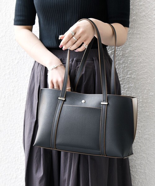 セール】SHIPS any: バイカラー スクエア ボストン バッグ