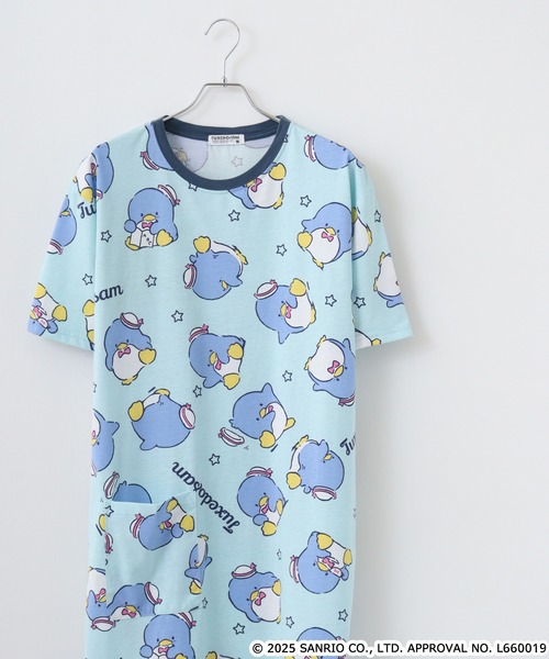 sanrio(サンリオ)の「サンリオキャラクターズ プリント天竺総柄スーパーBIG Tシャツ(Tシャツ/カットソー・メンズ・オフホワイト/ローズ/ライトカーキ/サックスブルー/ブルーグレー/ネイビー/チャコール・M/LL/L)」の6枚目の写真