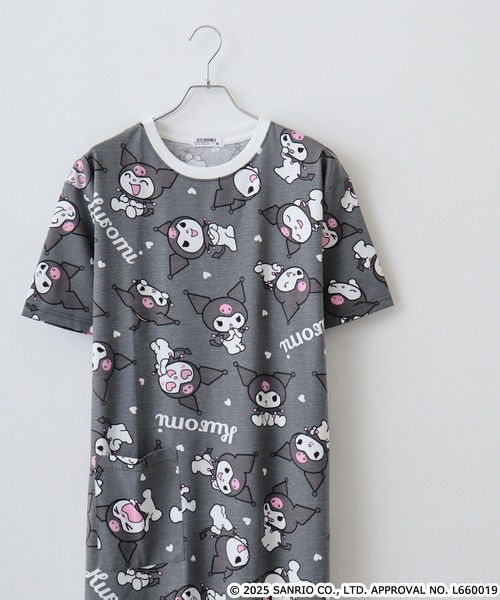 サンリオキャラクターズ プリント天竺総柄スーパーBIG Tシャツ（T