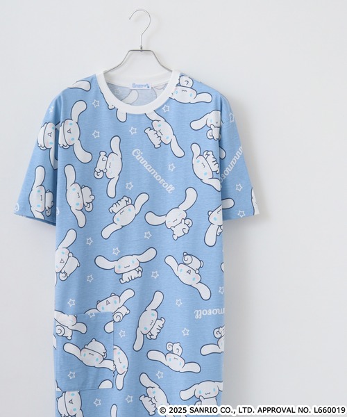 サンリオキャラクターズ プリント天竺総柄スーパーBIG Tシャツ（T