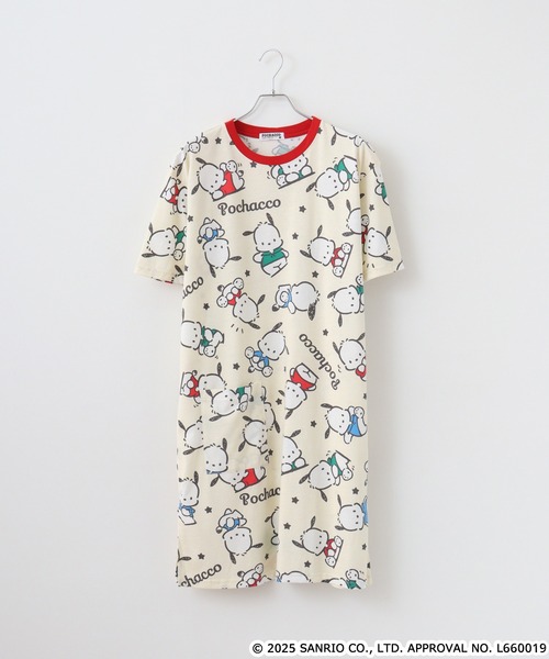 sanrio(サンリオ)の「サンリオキャラクターズ プリント天竺総柄スーパーBIG Tシャツ(Tシャツ/カットソー・メンズ・オフホワイト/ローズ/ライトカーキ/サックスブルー/ブルーグレー/ネイビー/チャコール・M/LL/L)」の8枚目の写真