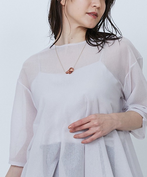 ＜Bijou R.I (ビジューアールアイ)＞Clear Baroque Pearl ネックレス