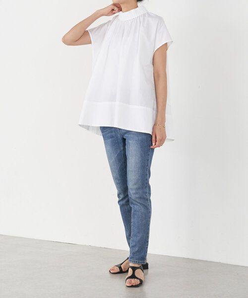 BEARDSLEY ストライプ ギャザー シャツ ブラウス 23SS 完売品 BEARDSLEY ストライプ ギャザー シャツ ブラウス 23SS 完売品