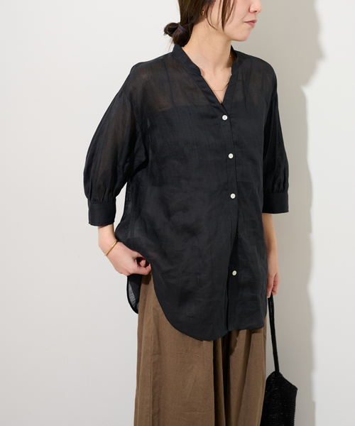 JOURNAL STANDARD relume（ジャーナルスタンダード　レリューム）の「ラミーギャザースリーブブラウス（シャツ/ブラウス・レディース・ブラック/ライトブルー/ホワイト・FREE）」の8枚目の写真