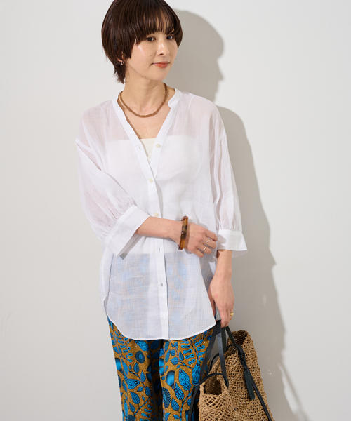 JOURNAL STANDARD relume（ジャーナルスタンダード　レリューム）の「ラミーギャザースリーブブラウス（シャツ/ブラウス・レディース・ブラック/ライトブルー/ホワイト・FREE）」の13枚目の写真