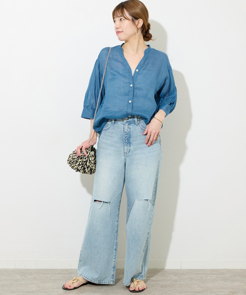 JOURNAL STANDARD relume（ジャーナルスタンダード　レリューム）の「ラミーギャザースリーブブラウス（シャツ/ブラウス・レディース・ブラック/ライトブルー/ホワイト・FREE）」の15枚目の写真