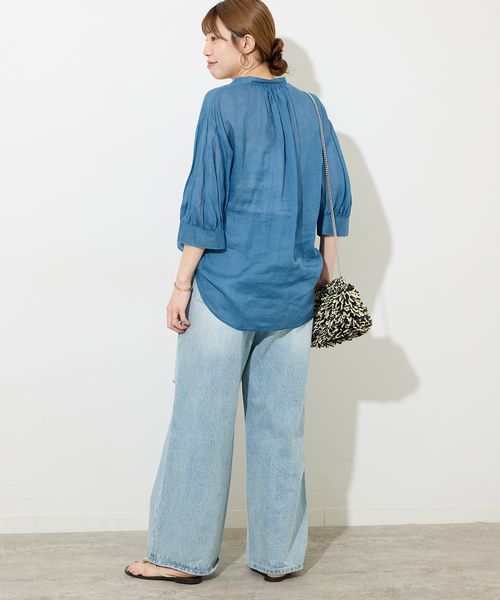 JOURNAL STANDARD relume（ジャーナルスタンダード　レリューム）の「ラミーギャザースリーブブラウス（シャツ/ブラウス・レディース・ブラック/ライトブルー/ホワイト・FREE）」の16枚目の写真