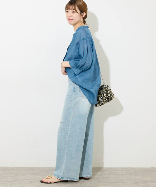 JOURNAL STANDARD relume（ジャーナルスタンダード　レリューム）の「ラミーギャザースリーブブラウス（シャツ/ブラウス・レディース・ブラック/ライトブルー/ホワイト・FREE）」の17枚目の写真