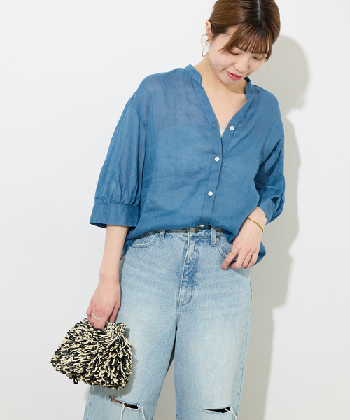 JOURNAL STANDARD relume（ジャーナルスタンダード　レリューム）の「ラミーギャザースリーブブラウス（シャツ/ブラウス・レディース・ブラック/ライトブルー/ホワイト・FREE）」の19枚目の写真