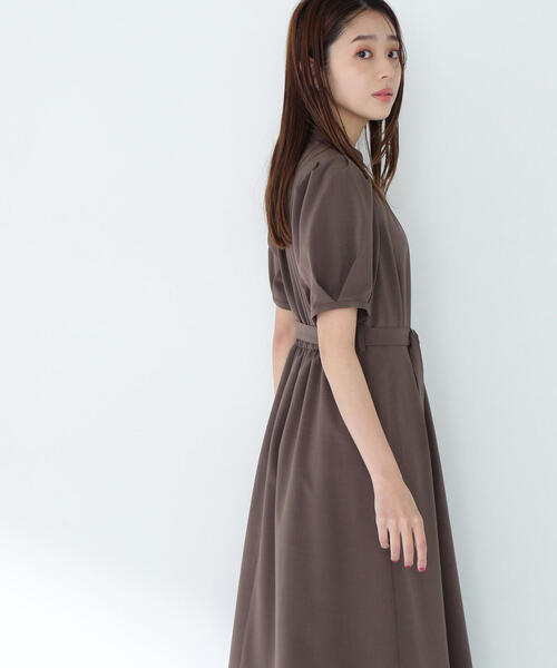 【2回着用美品】NATURAL BEAUTY BASIC ベルト付きワンピース リネンライクベルテッドワンピース | NATURAL BEAUTY BASIC