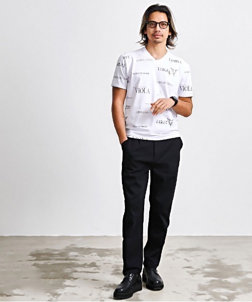 VIOLA(ヴィオラ)の「『VIOLA rumore/ヴィオラ ルモーレ』総柄V/N半袖Tシャツ(Tシャツ/カットソー・メンズ・ブラック/ブラック×ゴールド/ホワイト・XL/L/M)」の7枚目の写真
